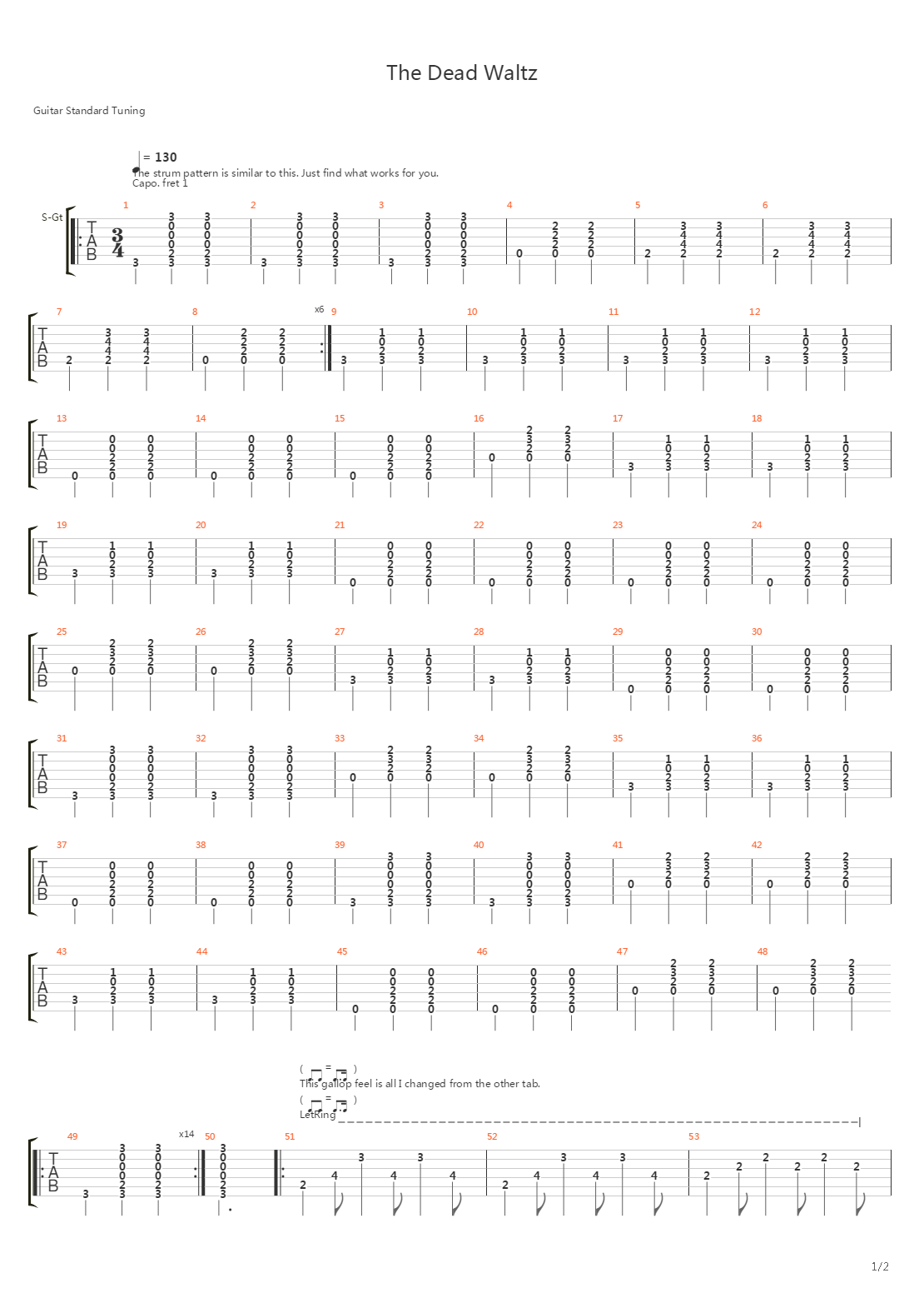 The Dead Waltz吉他谱