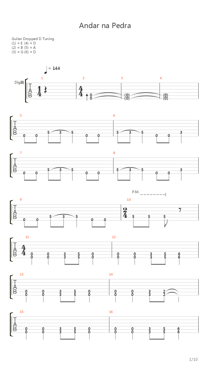 Andar Na Pedra吉他谱