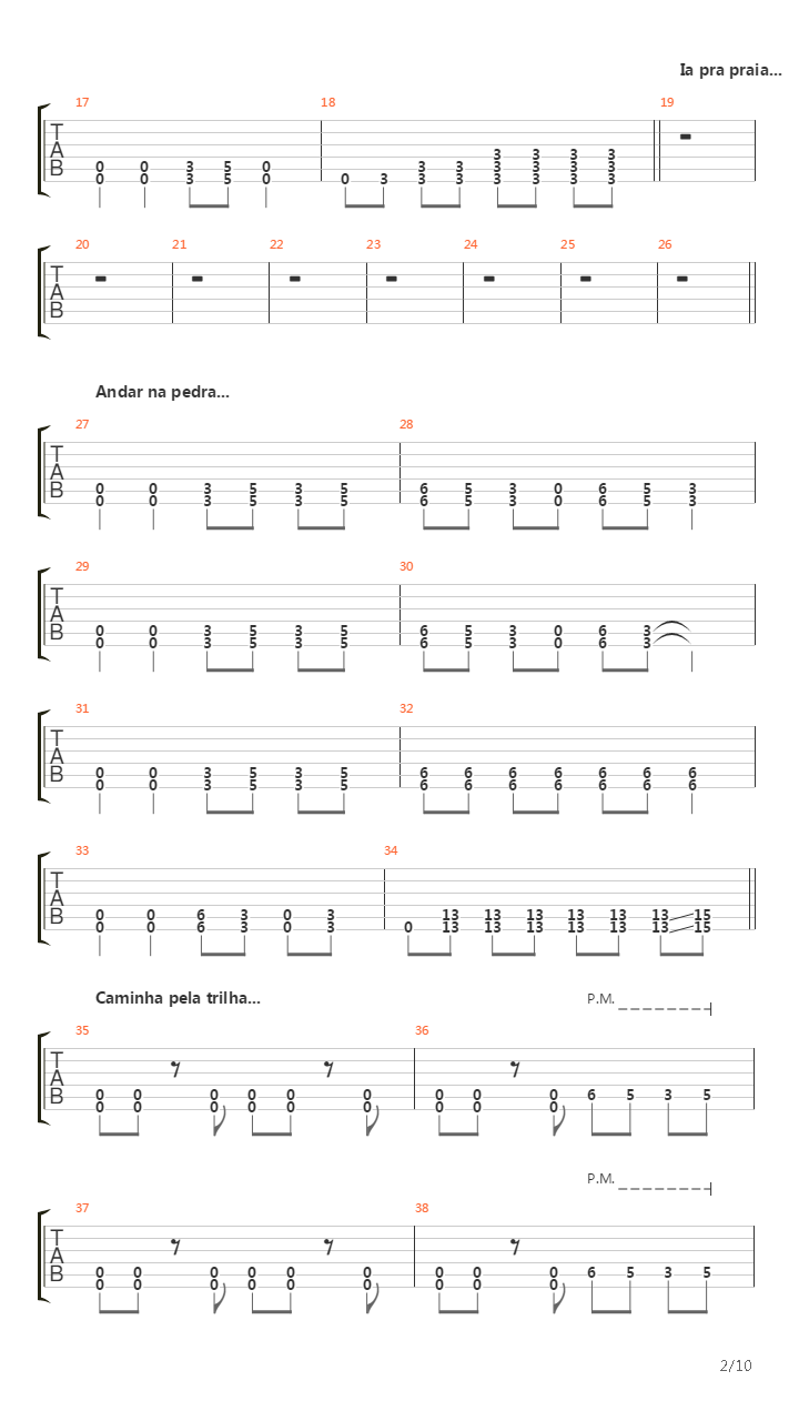 Andar Na Pedra吉他谱