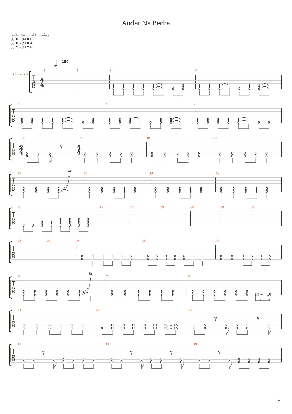 Andar Na Pedra吉他谱