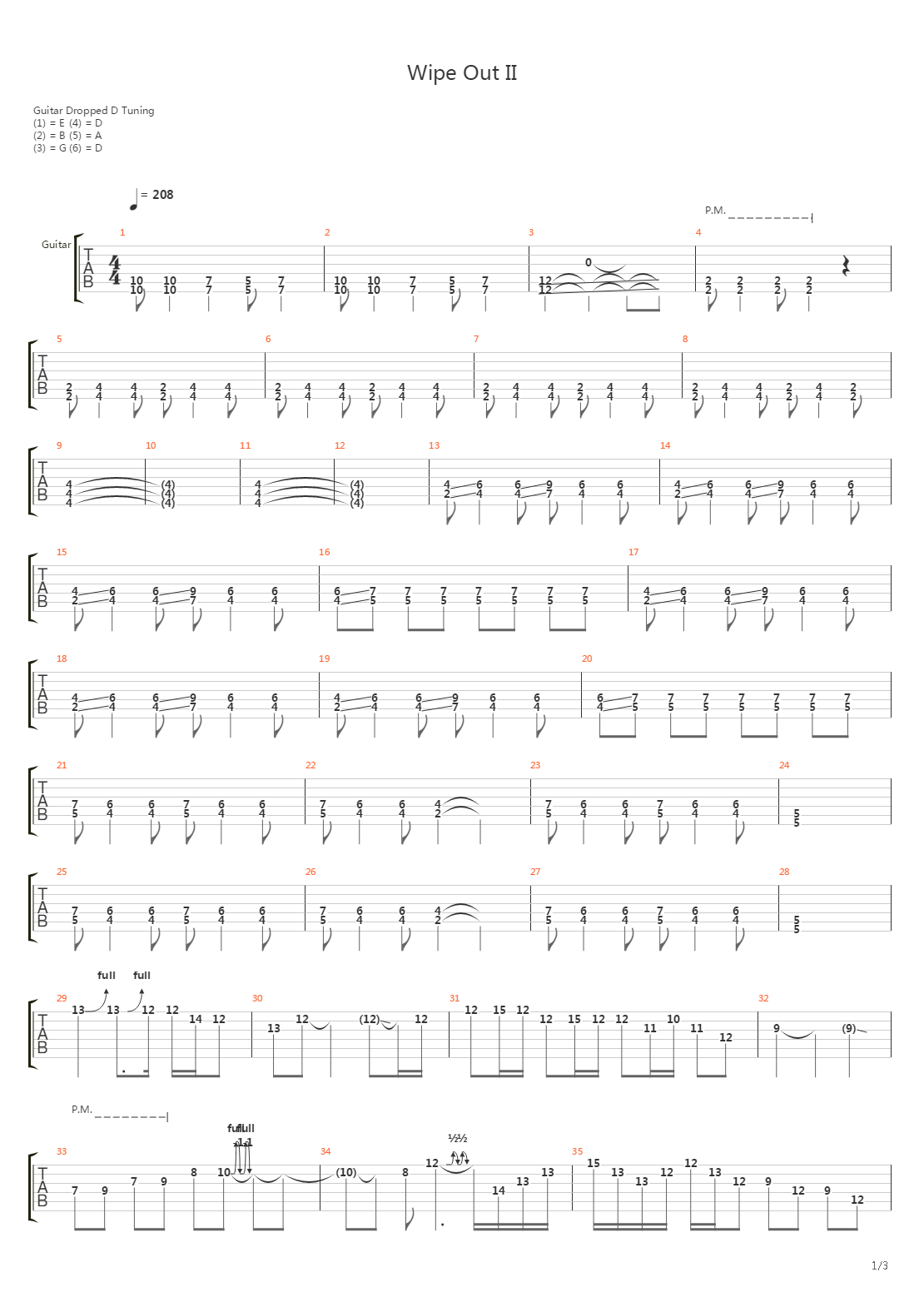 Wipe Out 2吉他谱