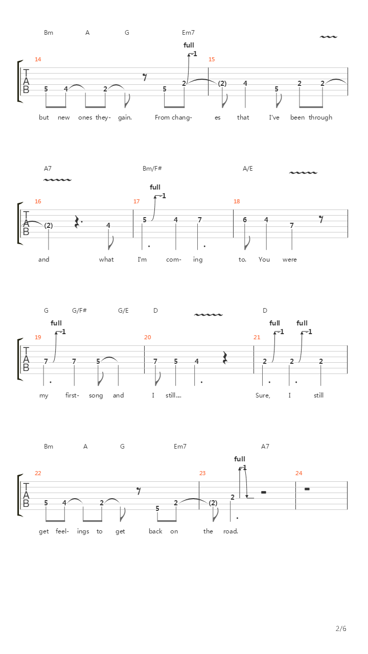 First Song吉他谱