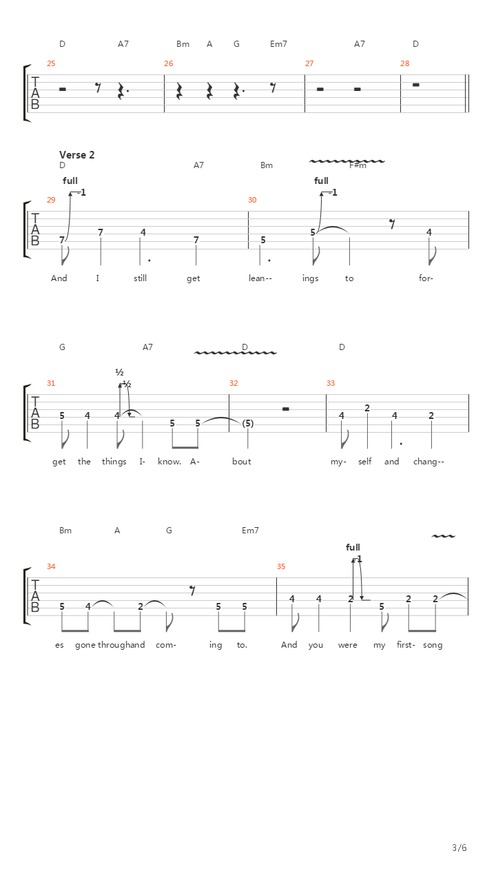 First Song吉他谱