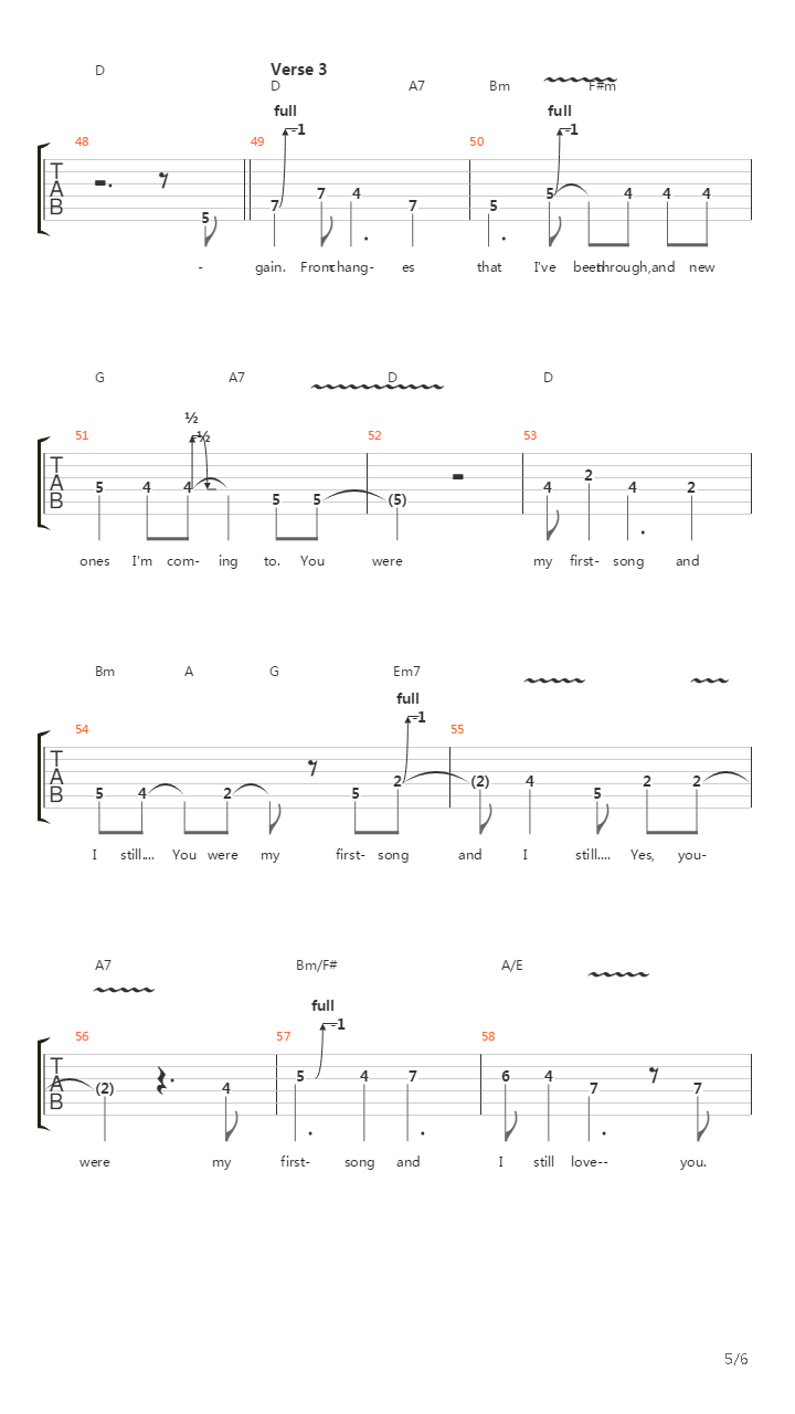 First Song吉他谱