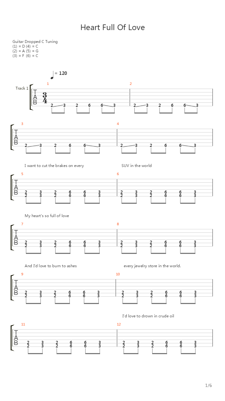 Heart Full Of Love吉他谱