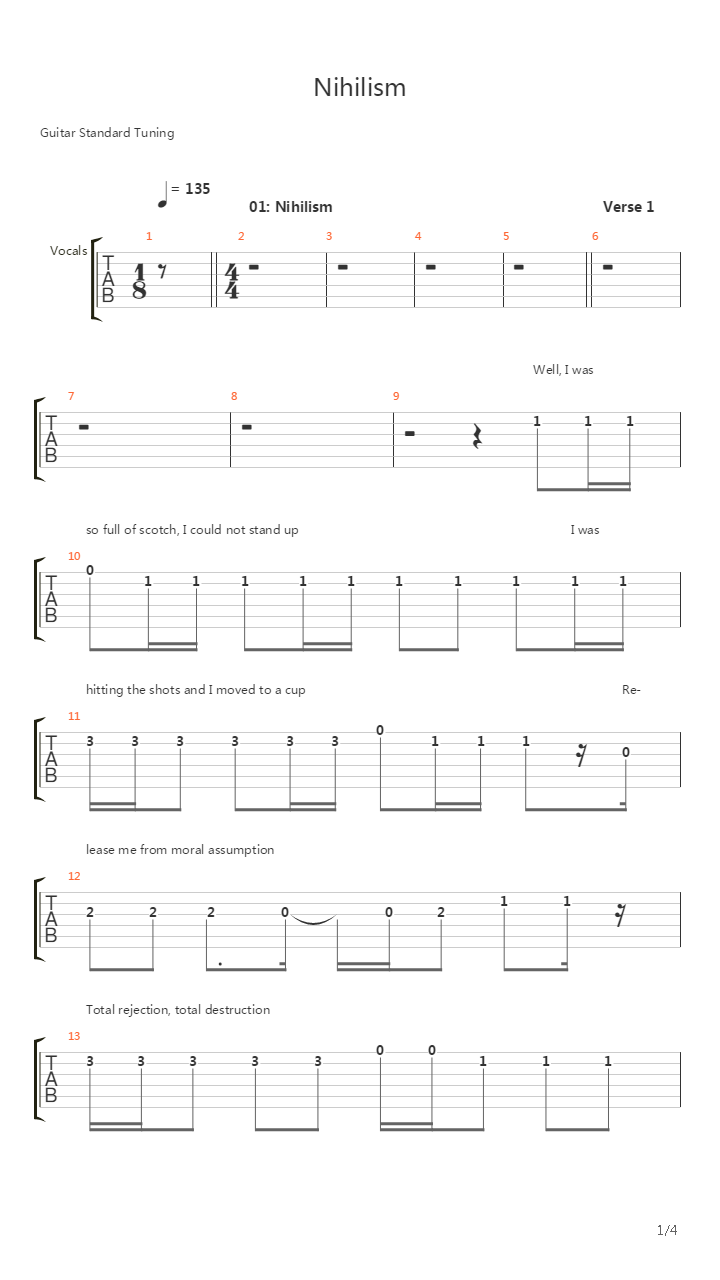 Nihilism吉他谱