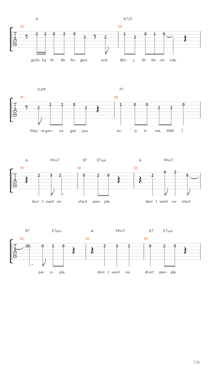 Short People吉他谱