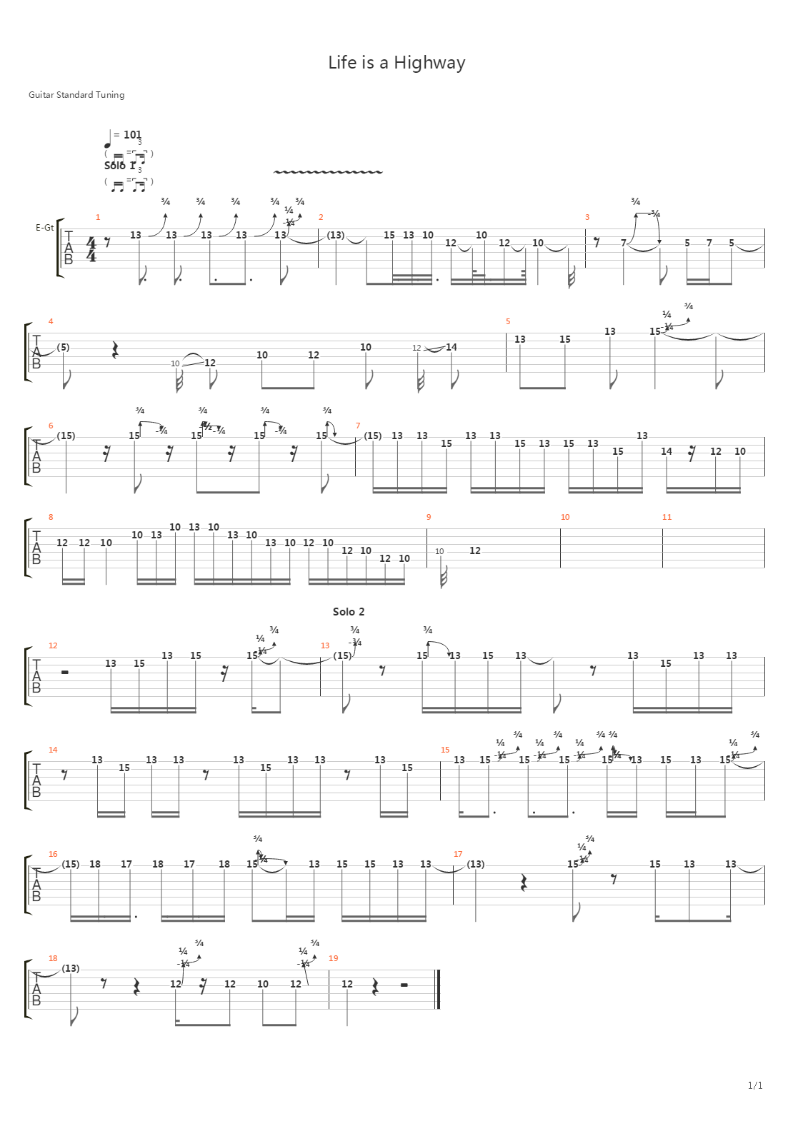 Life Is A Highway吉他谱