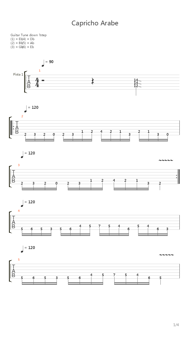 Capricho Arabe吉他谱