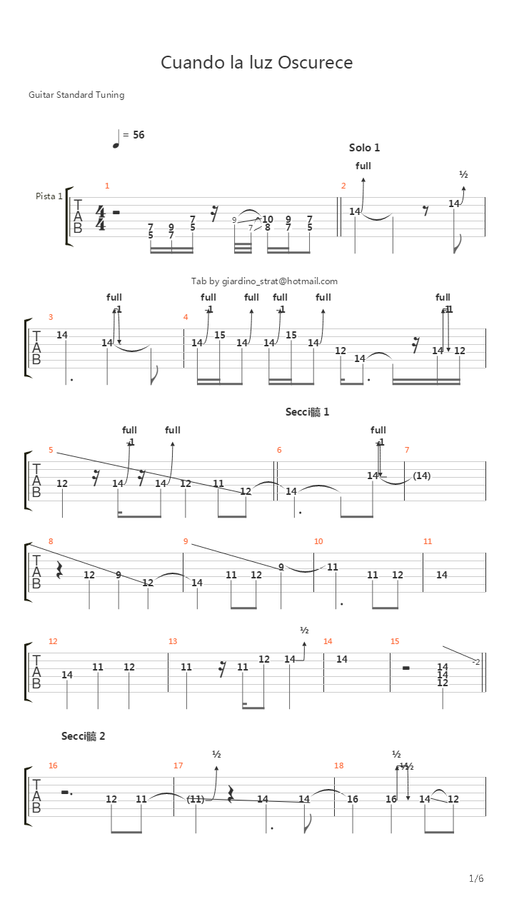 Cuando La Luz Oscurece吉他谱
