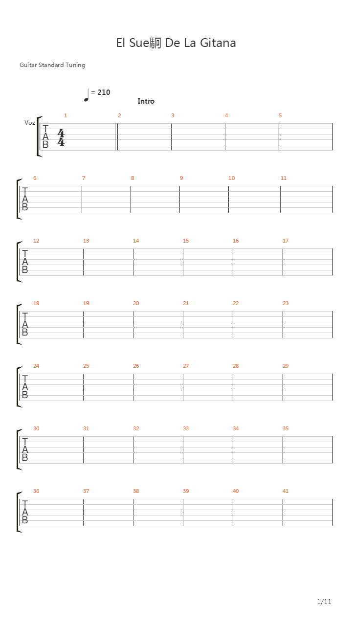 El Sueo De La Gitana吉他谱