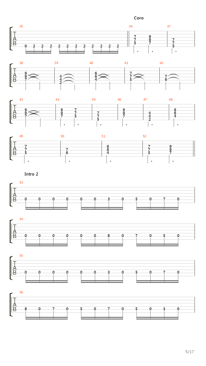 Guerrero Del Arco Iris吉他谱