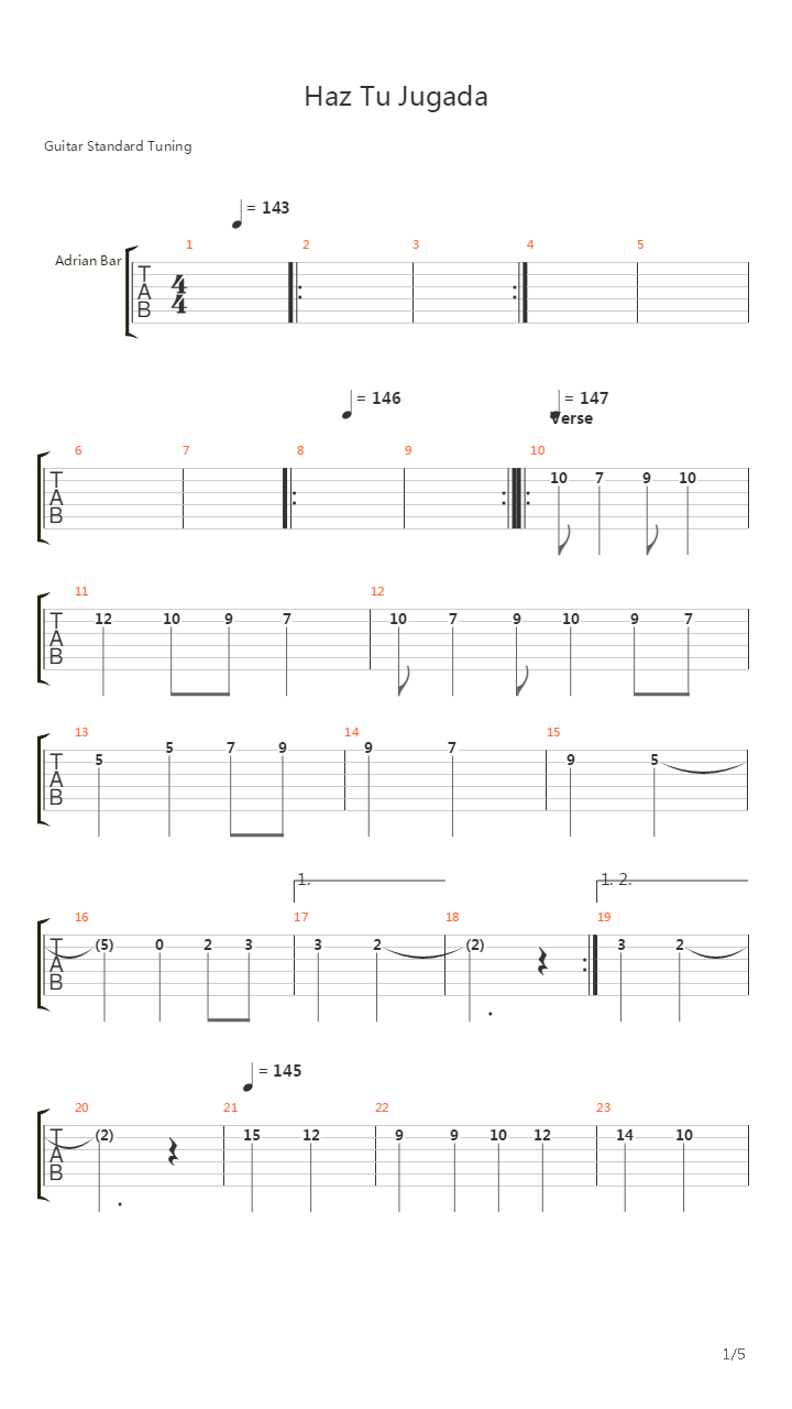 Haz Tu Jugada吉他谱