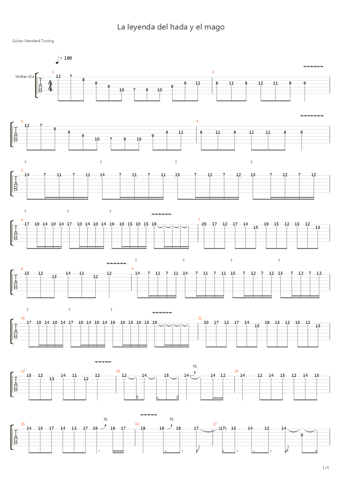La Leyenda Del Hada Y El Mago吉他谱