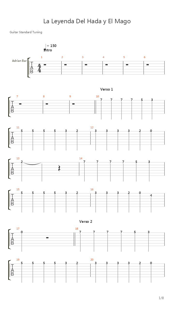 La Leyenda Del Hada Y El Mago吉他谱