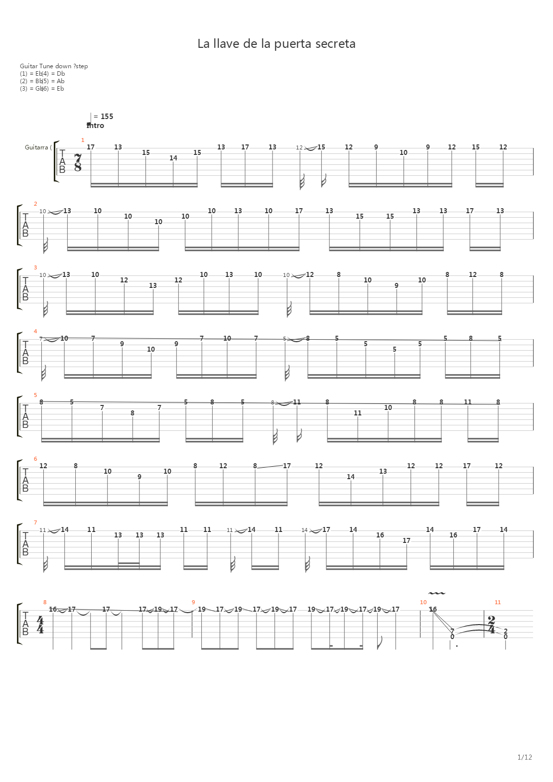 La Llave De La Puerta Secreta吉他谱