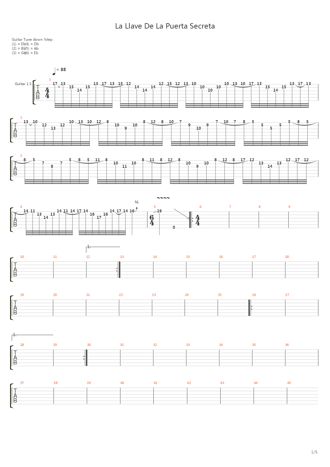 La Llave De La Puerta Secreta吉他谱