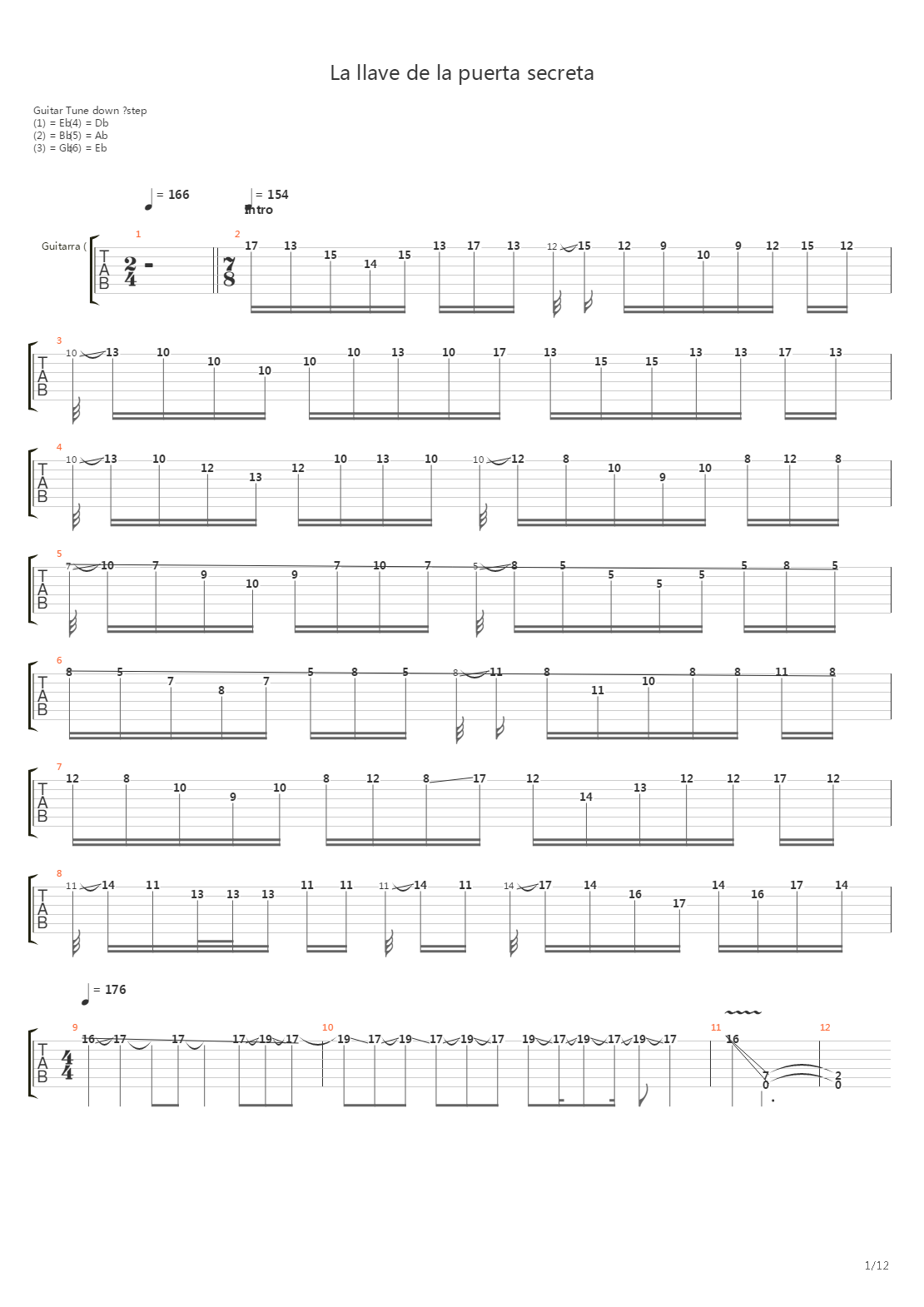 La Llave De La Puerta Secreta吉他谱