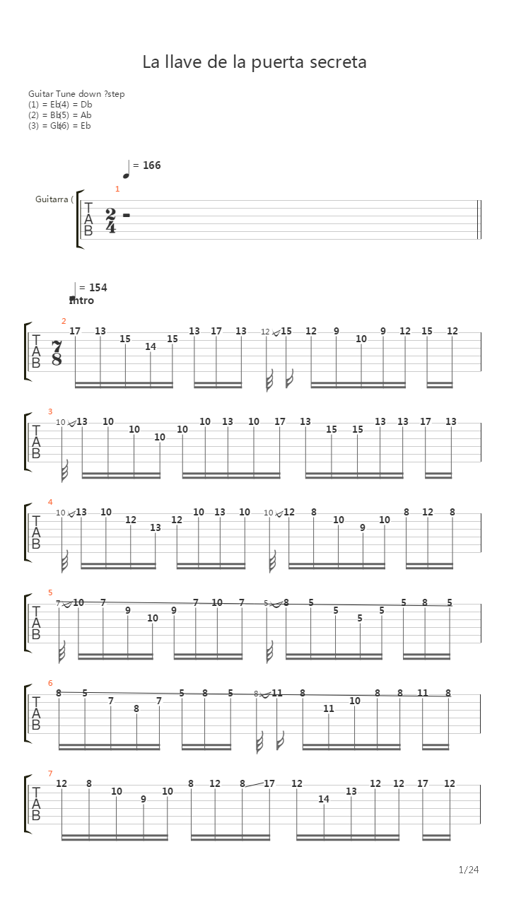 La Llave De La Puerta Secreta吉他谱