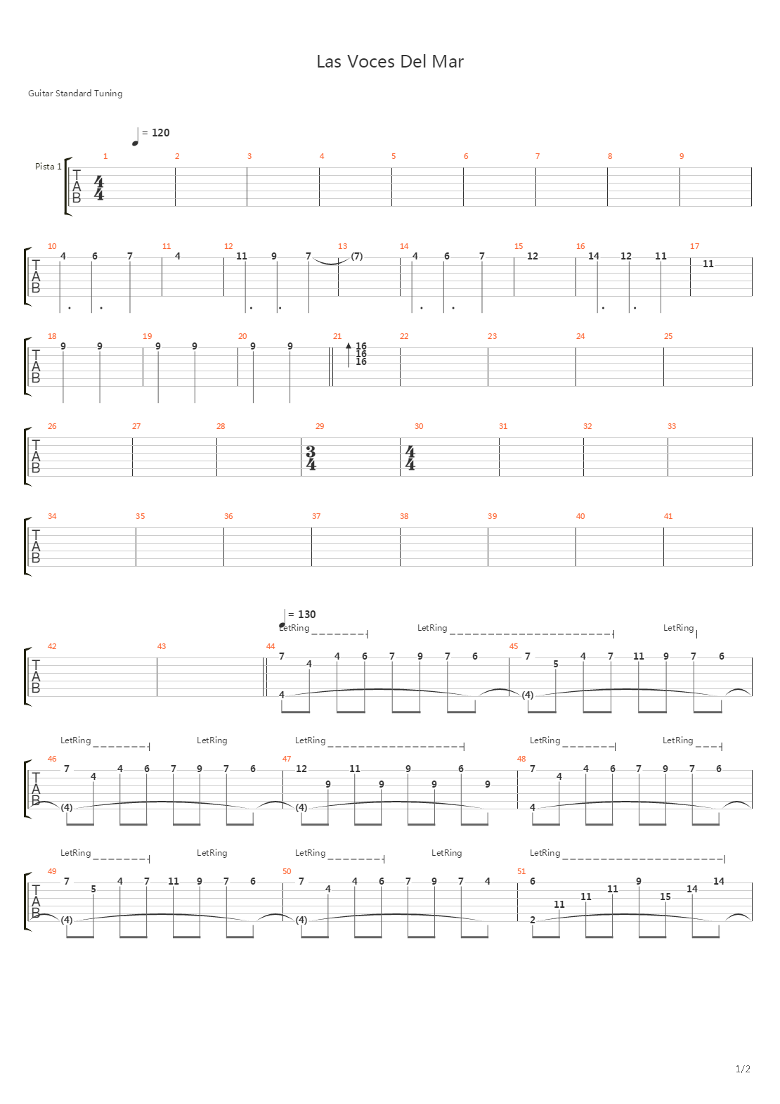 Las Voces Del Mar吉他谱