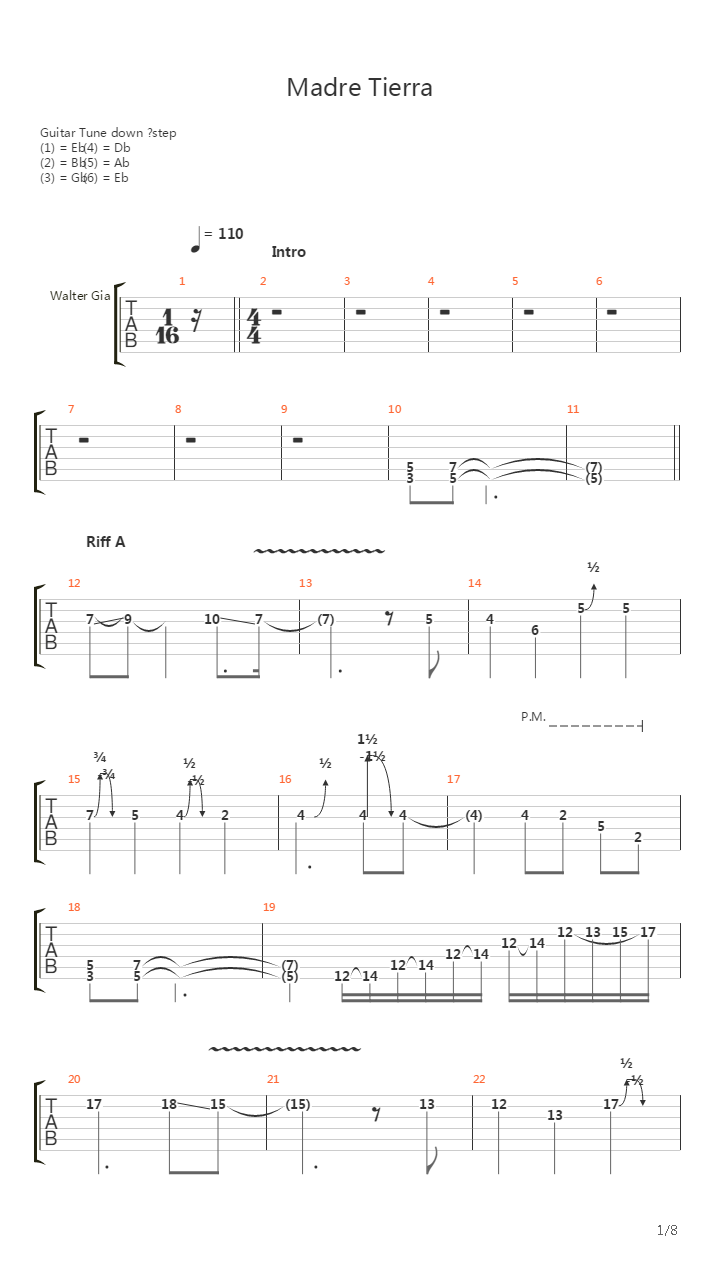 Madre Tierra吉他谱