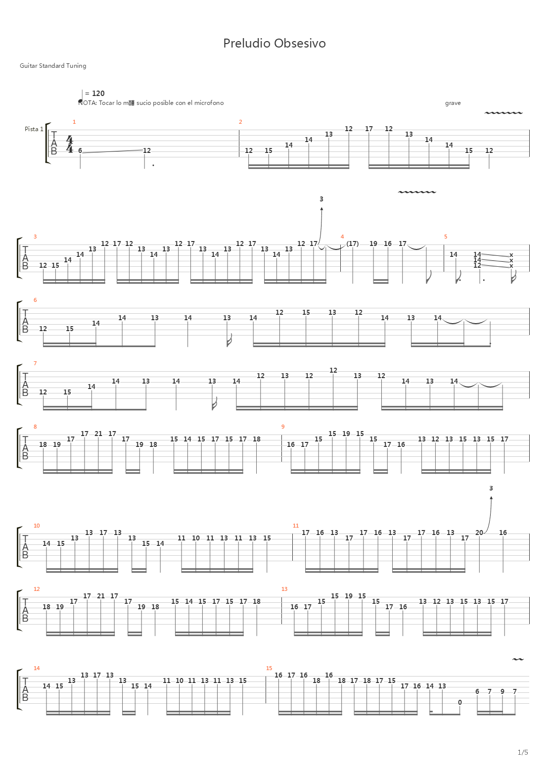 Preludio Obsesivo吉他谱