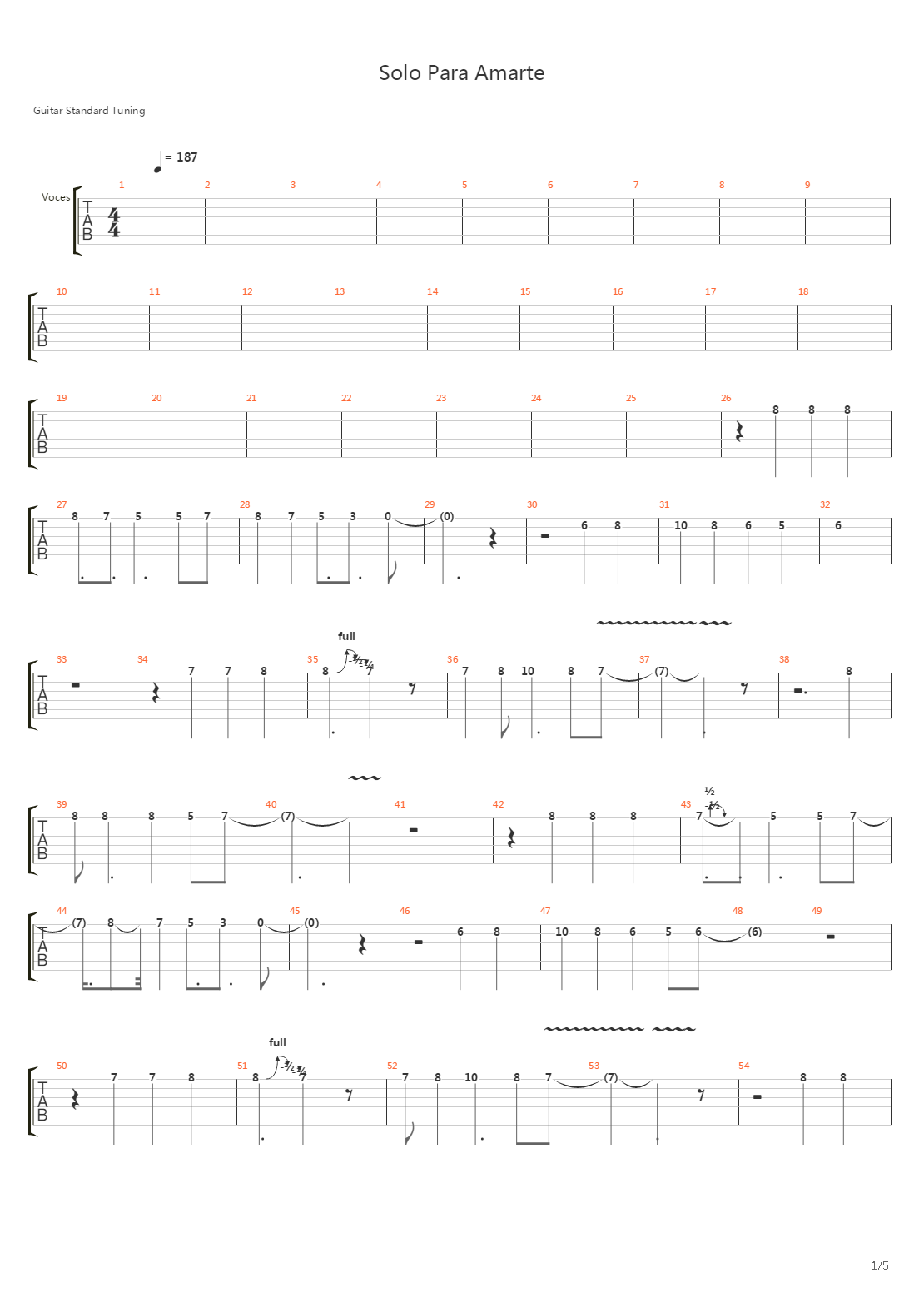 Solo Para Amarte吉他谱
