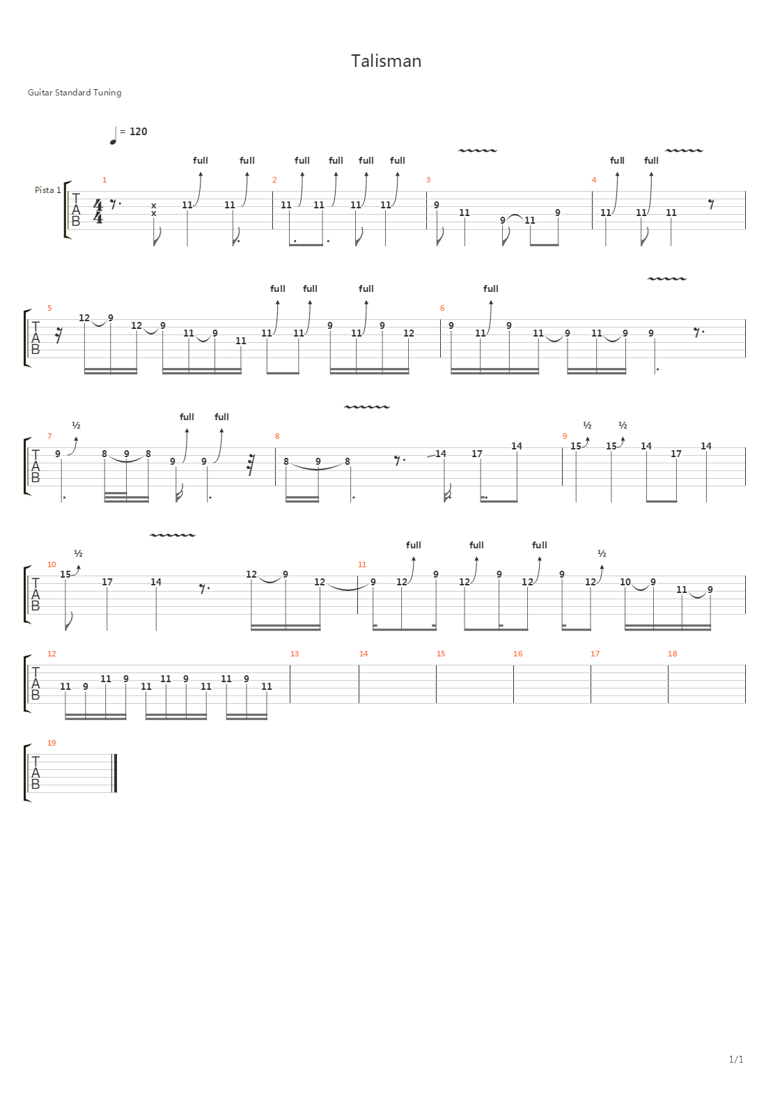 Talisman吉他谱