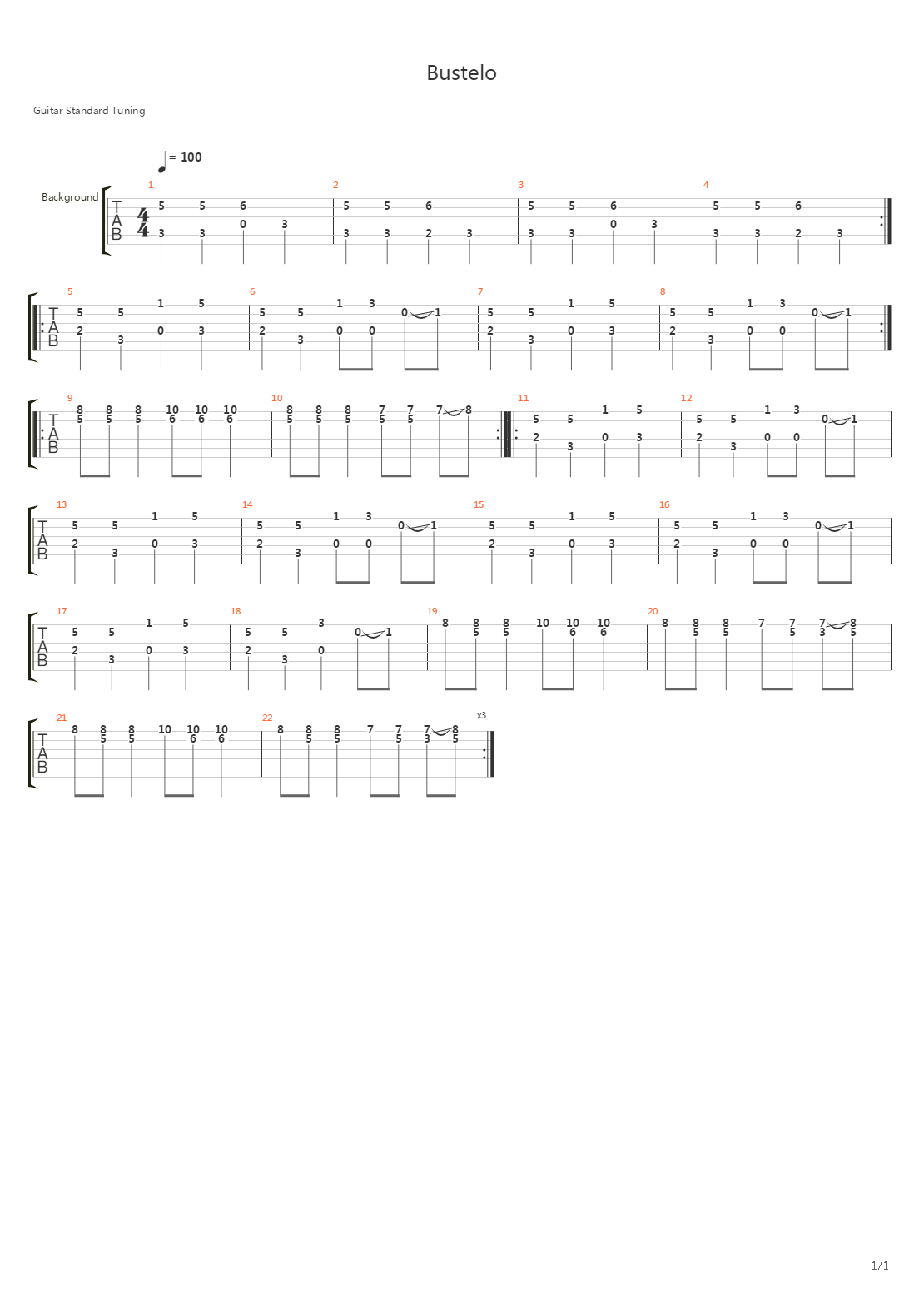 Bustelo吉他谱