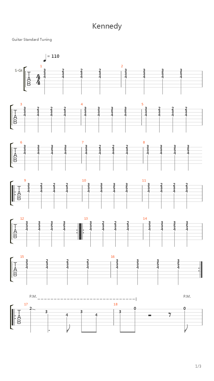 Kennedy吉他谱