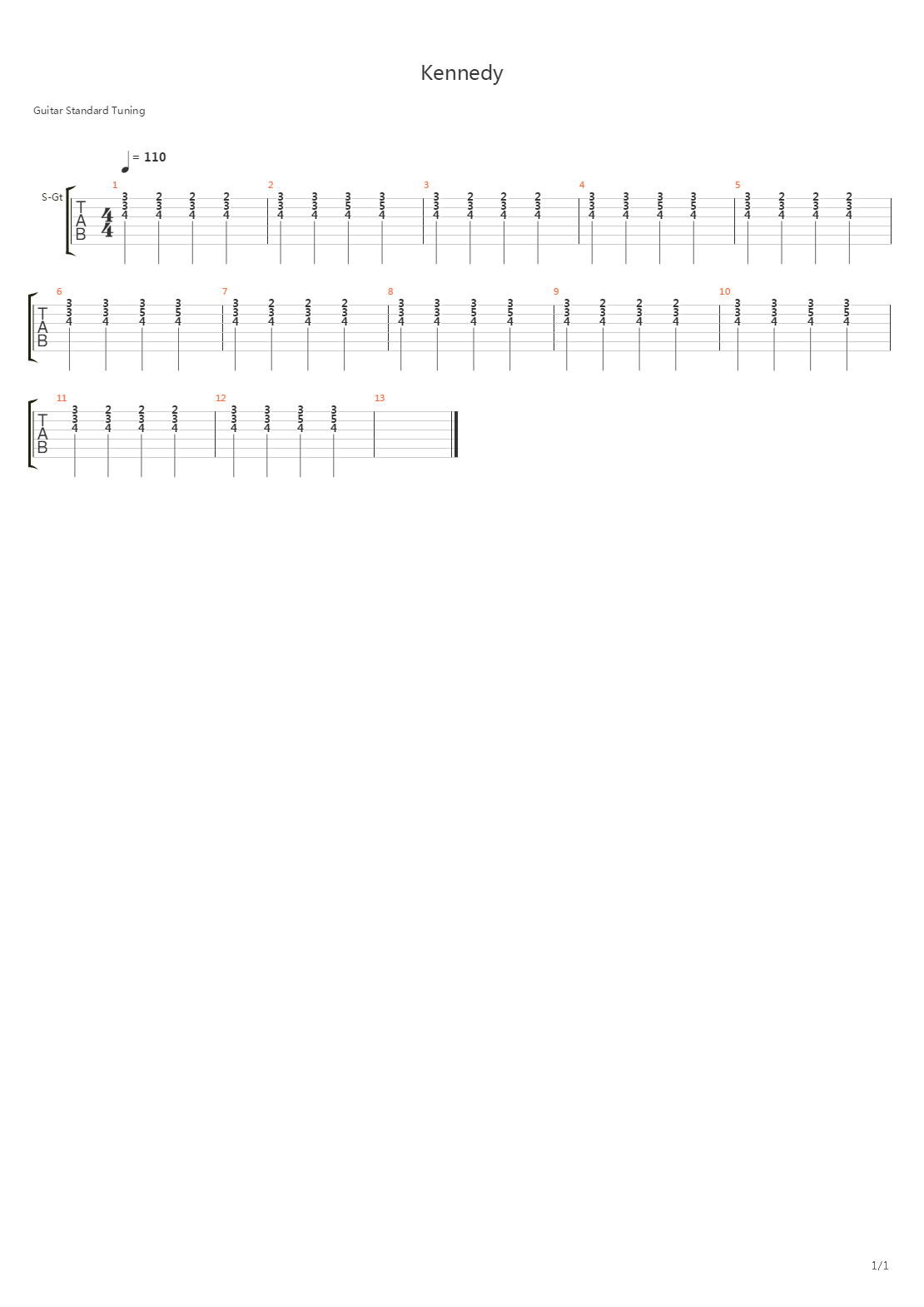 Kennedy吉他谱