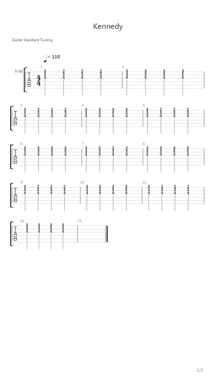 Kennedy吉他谱