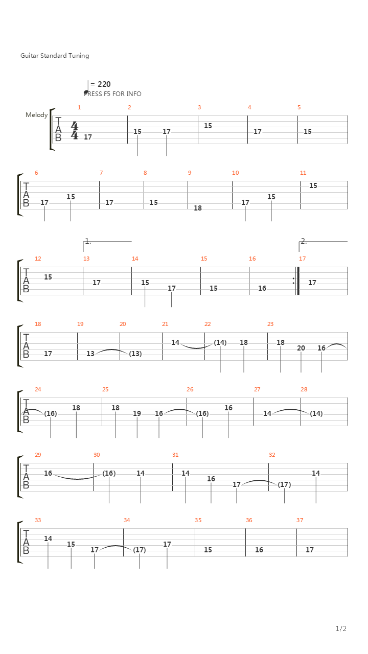 Cherokee吉他谱