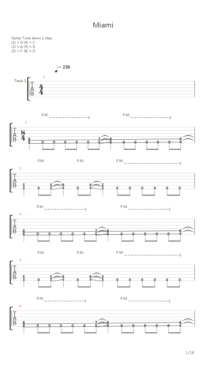 Miami吉他谱