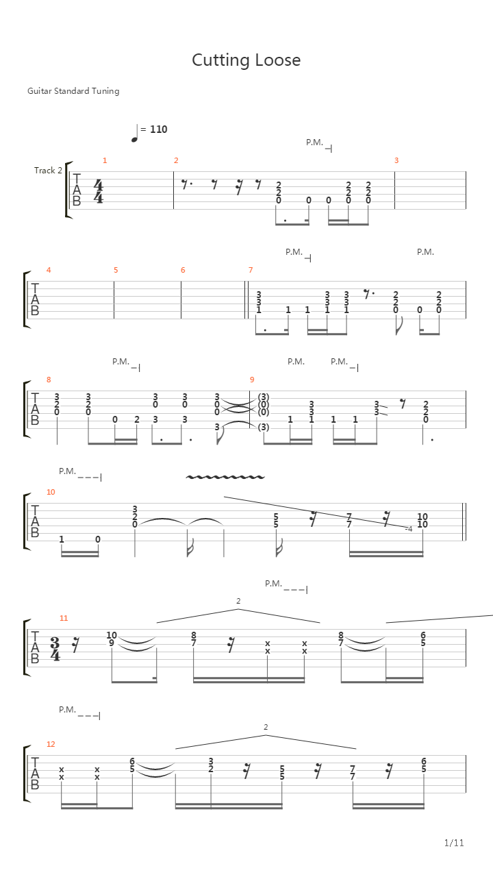 Cutting Loose吉他谱