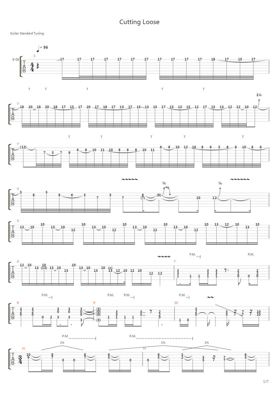 Cutting Loose吉他谱
