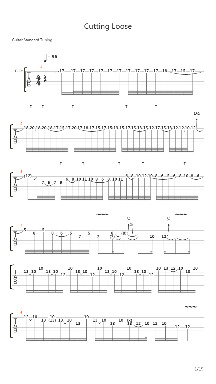 Cutting Loose吉他谱