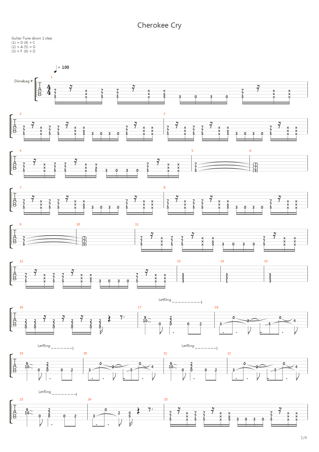 Cherokee Cry吉他谱