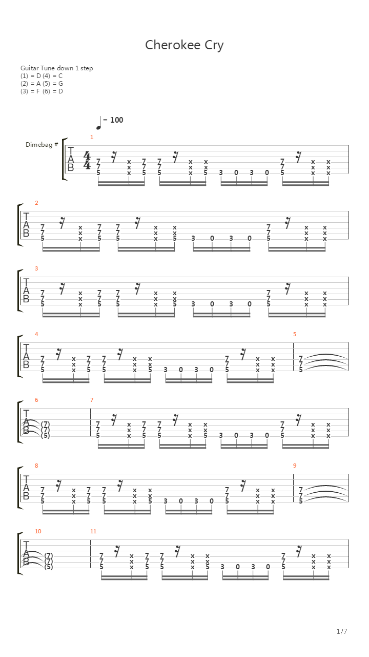 Cherokee Cry吉他谱
