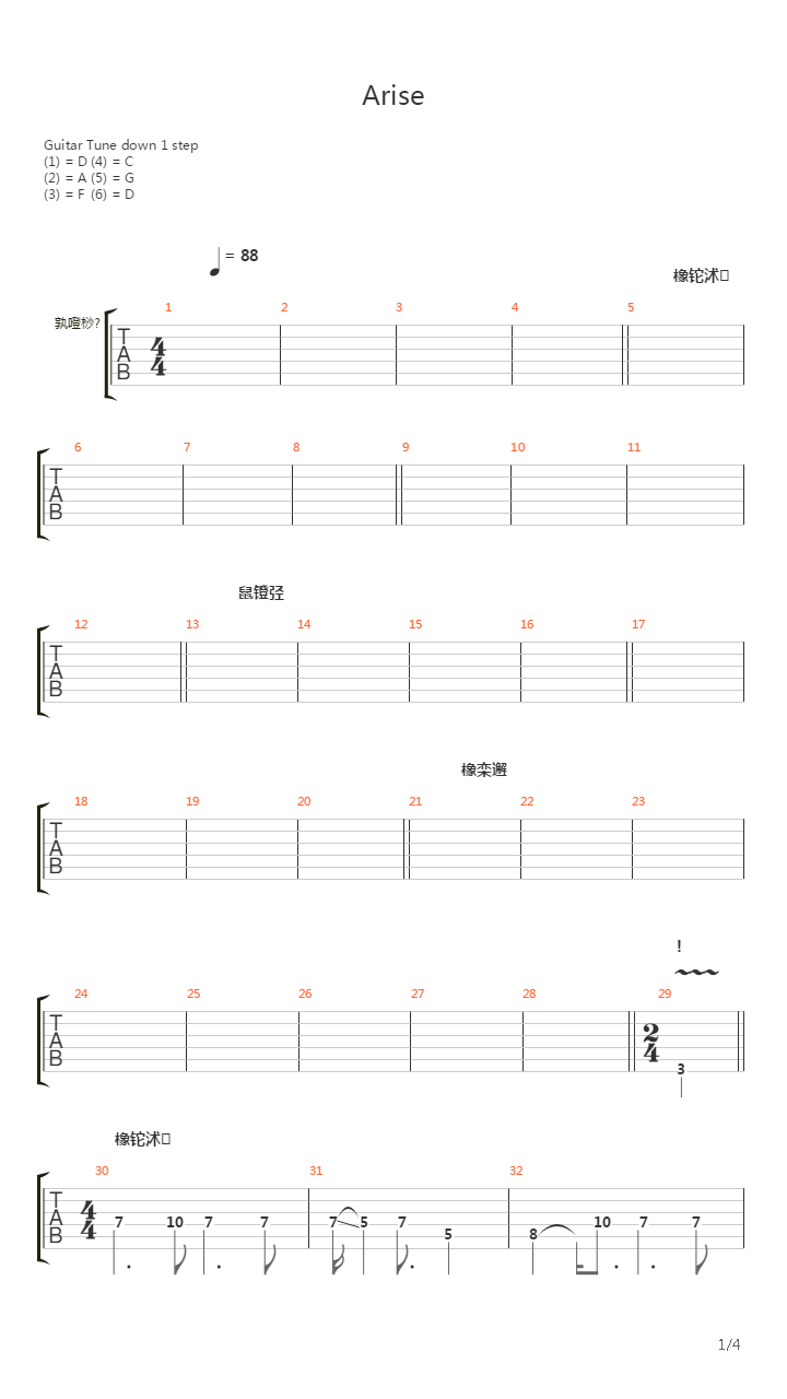 Arise吉他谱