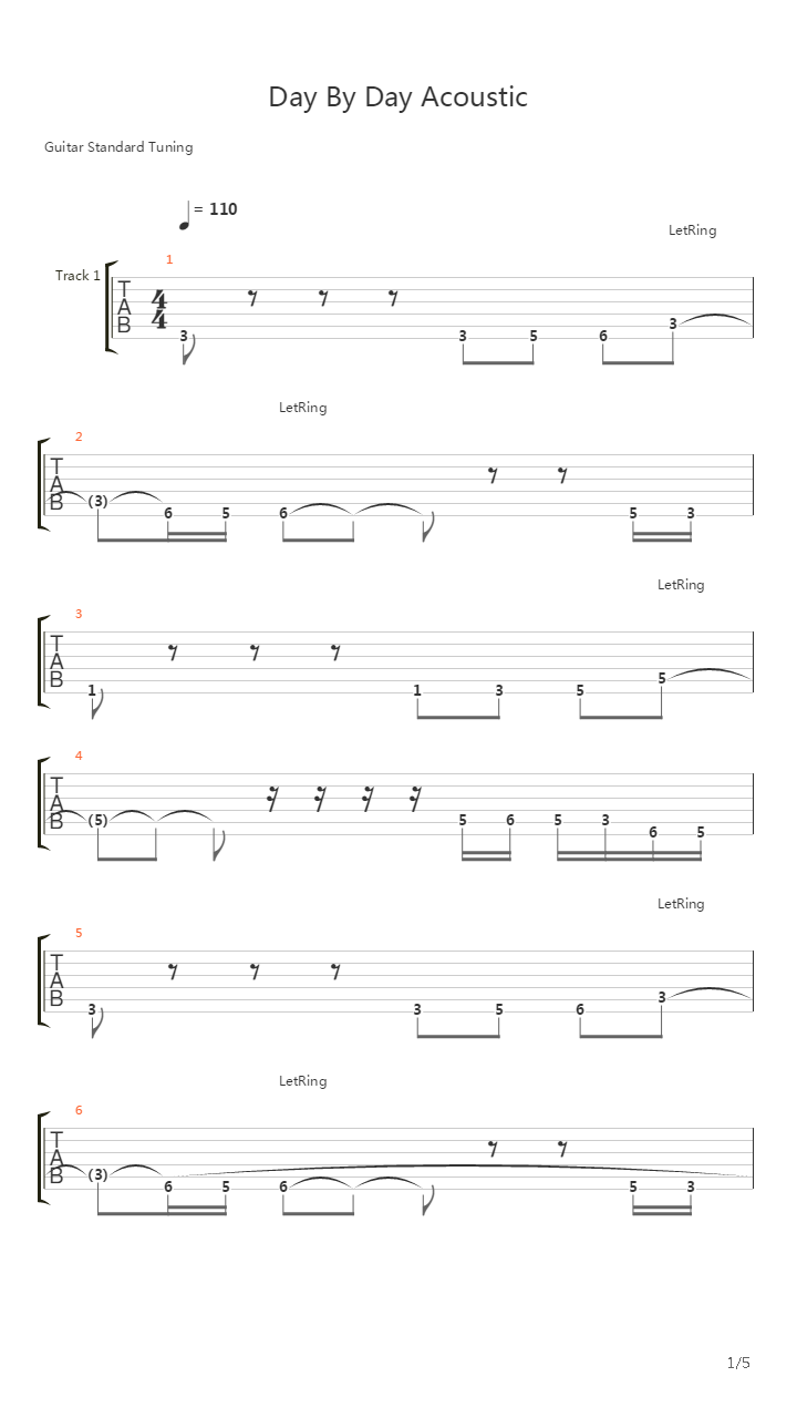 Day By Day Acoustic吉他谱