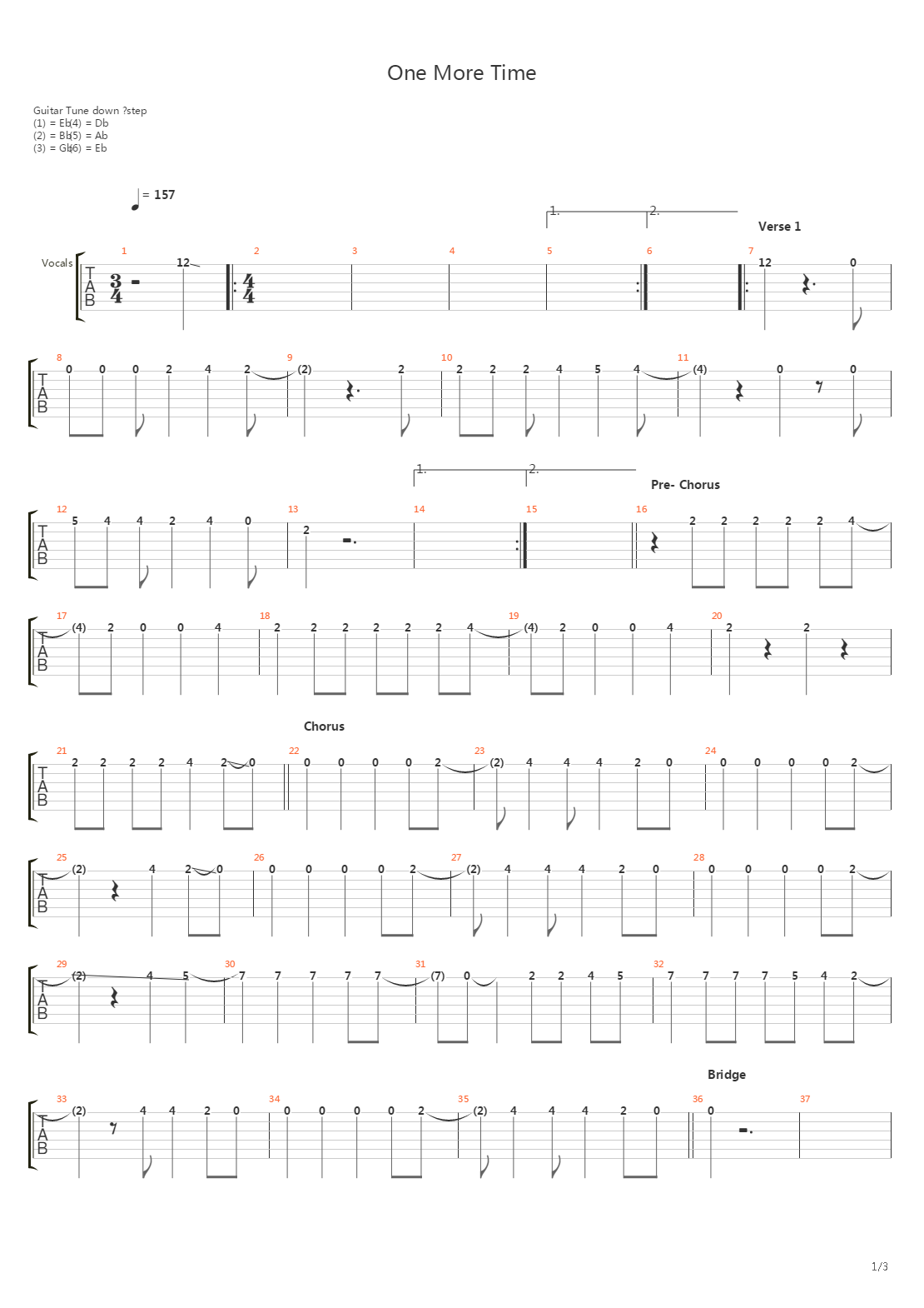 One More Time吉他谱