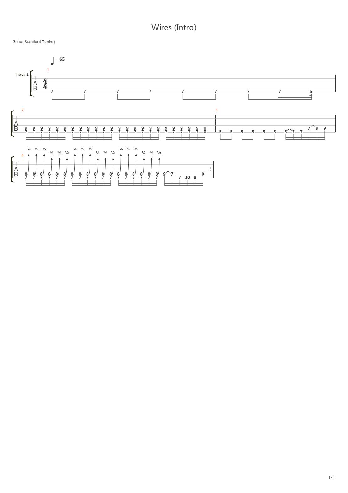 Wires吉他谱