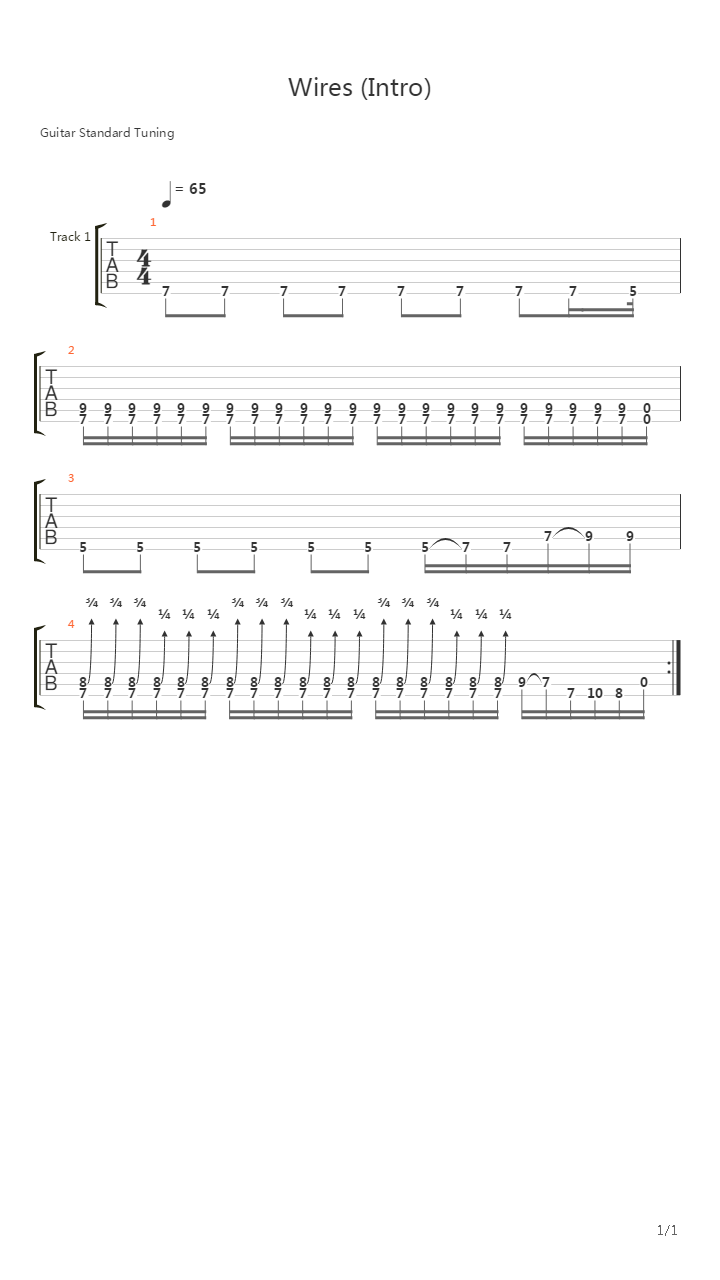 Wires吉他谱