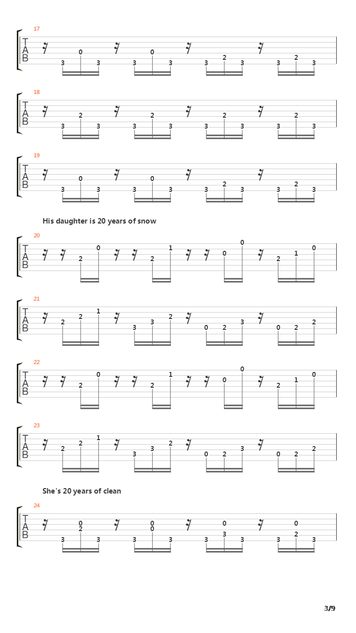 20 Years Of Snow吉他谱