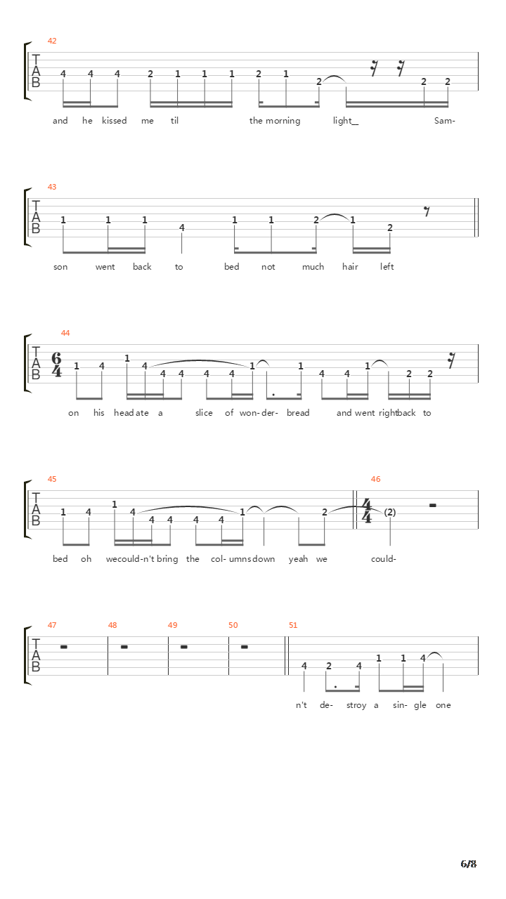 Samson吉他谱