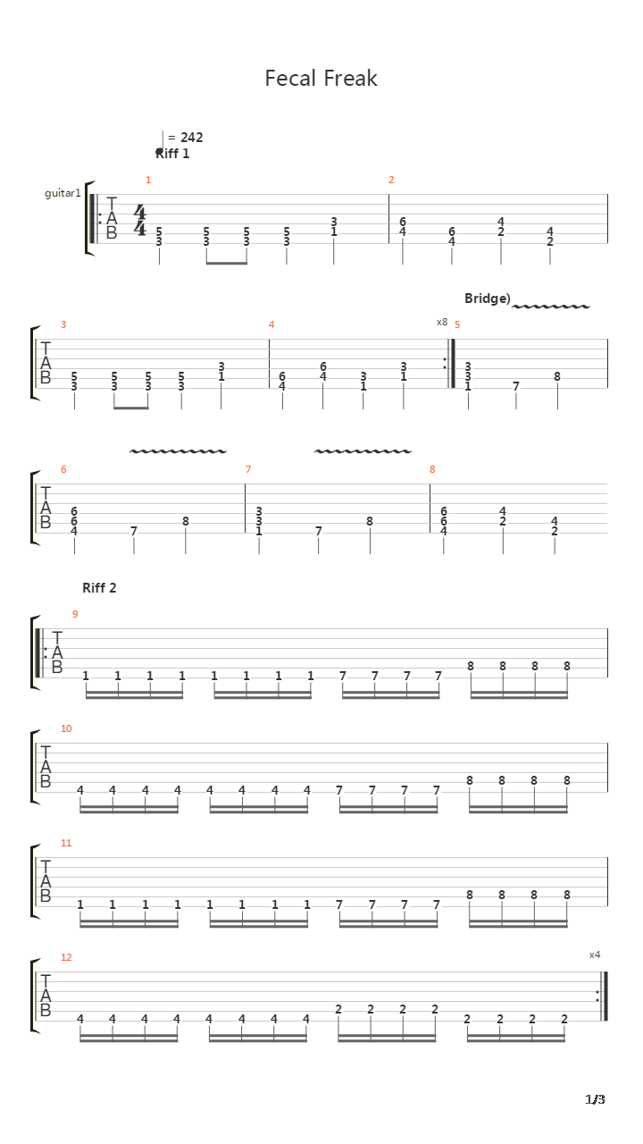 Fecal Freak吉他谱