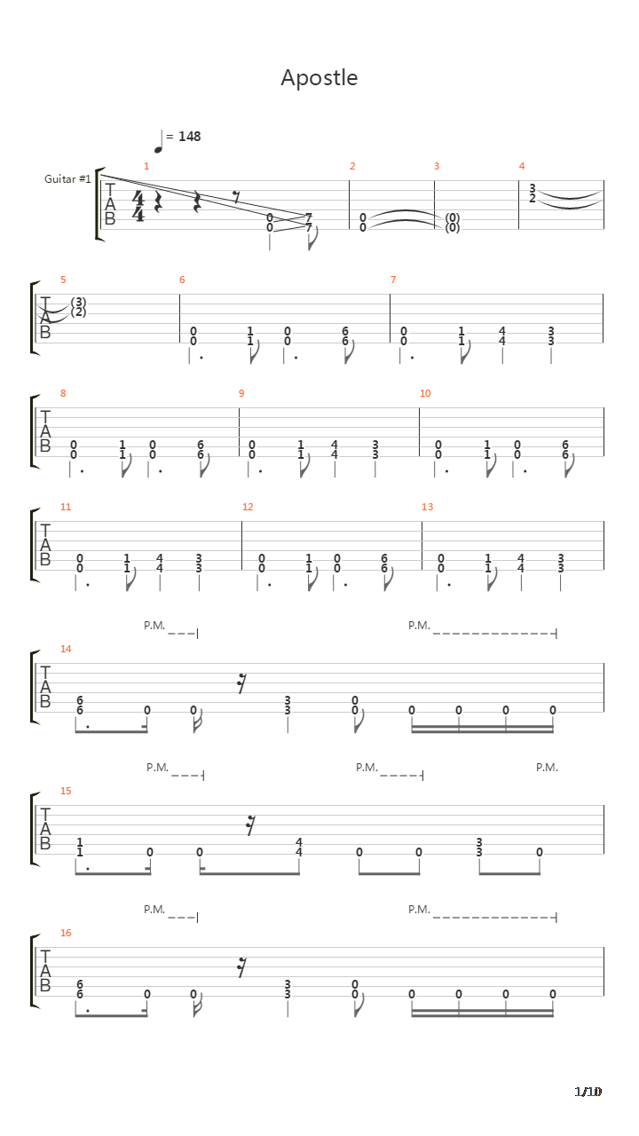 Apostle吉他谱