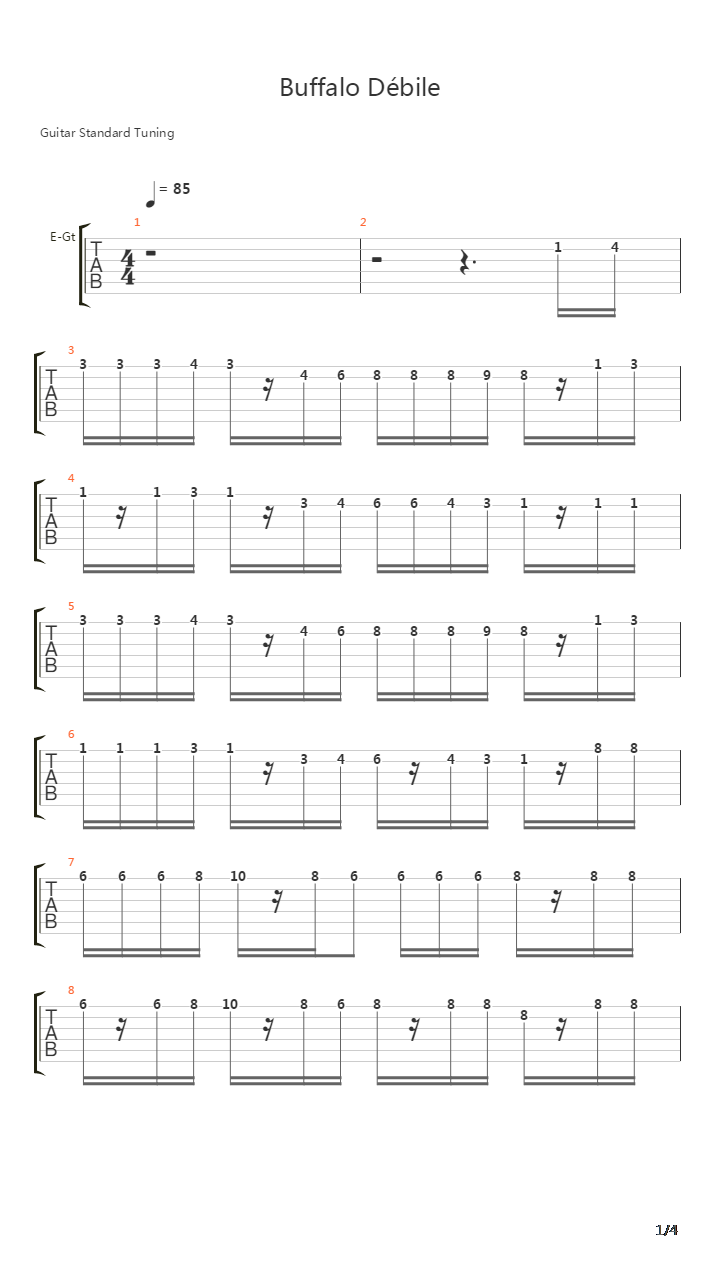 Buffalo Debile吉他谱