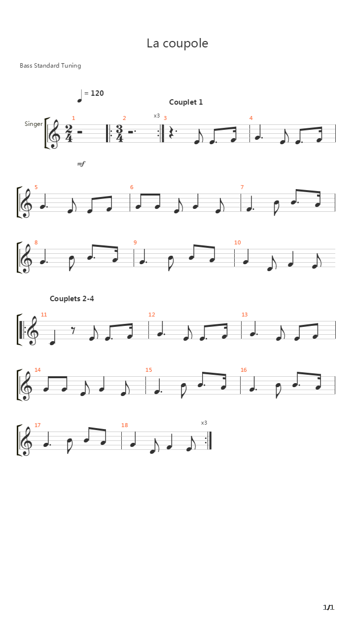 La Coupole吉他谱